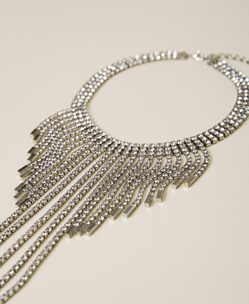 Choker with rhinestones and fringes Crystal Woman 221TA4047-03