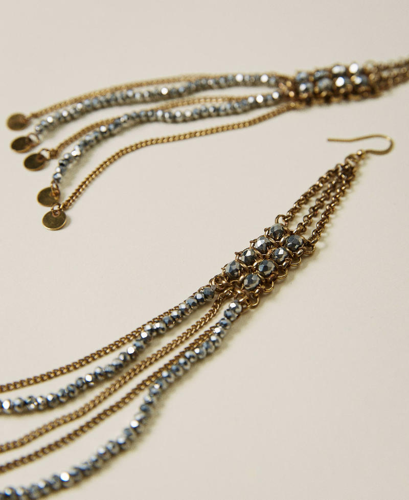 Fringe and bead earrings Aged Brass Woman 221TA404B-02