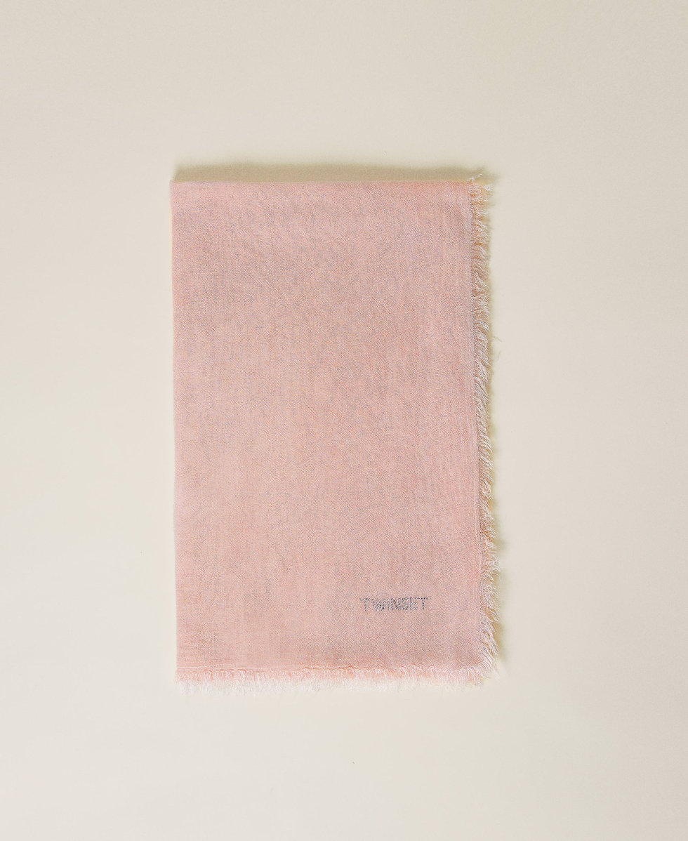 Scarf with rhinestone logo