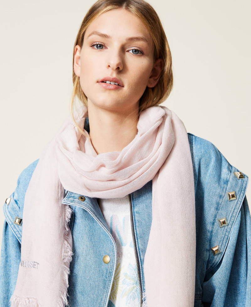 Sciarpa con logo strass