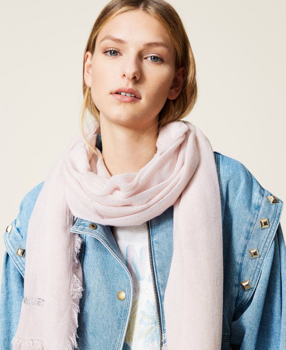 Sciarpa con logo strass