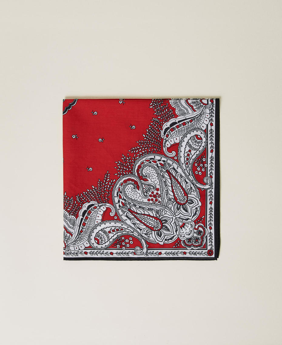 Medium scarf with bandanna print "Fire Red” Bandanna Print Woman 221TA4076-01