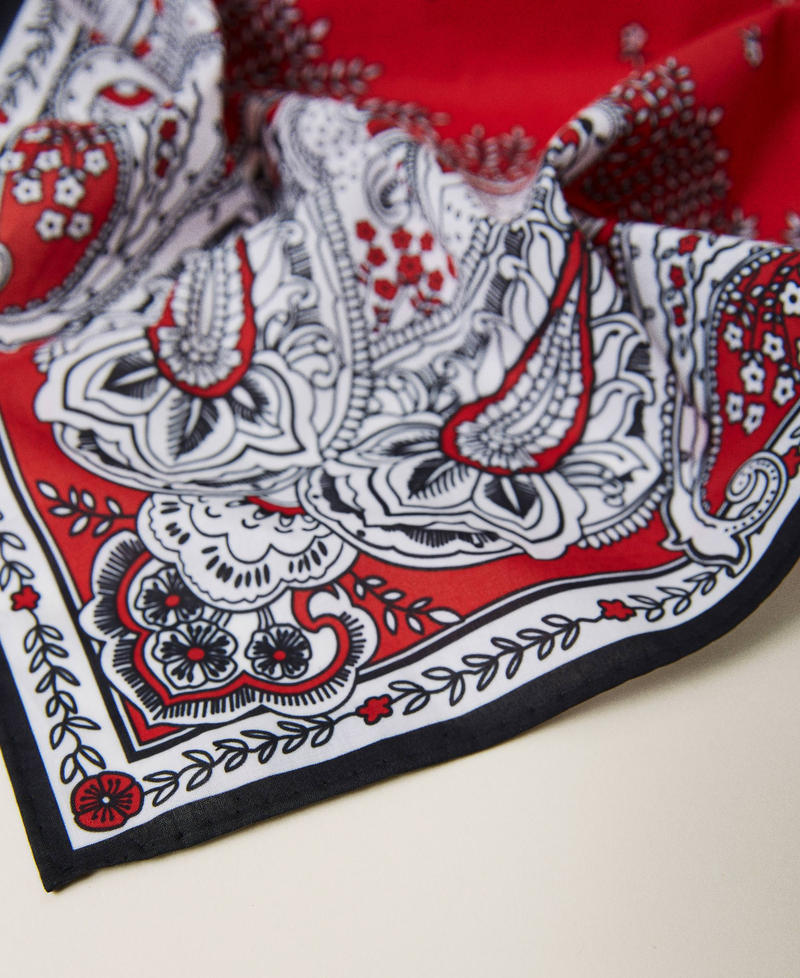 Medium scarf with bandanna print "Fire Red” Bandanna Print Woman 221TA4076-02