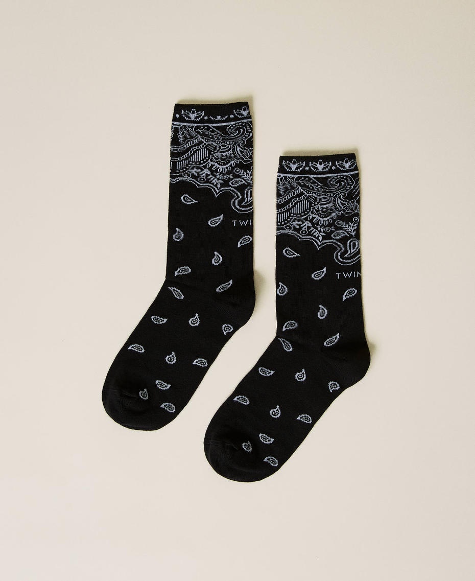 Jacquard socks with bandanna pattern