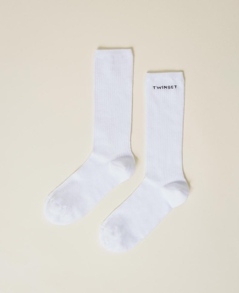 Chaussettes côtelées avec logo