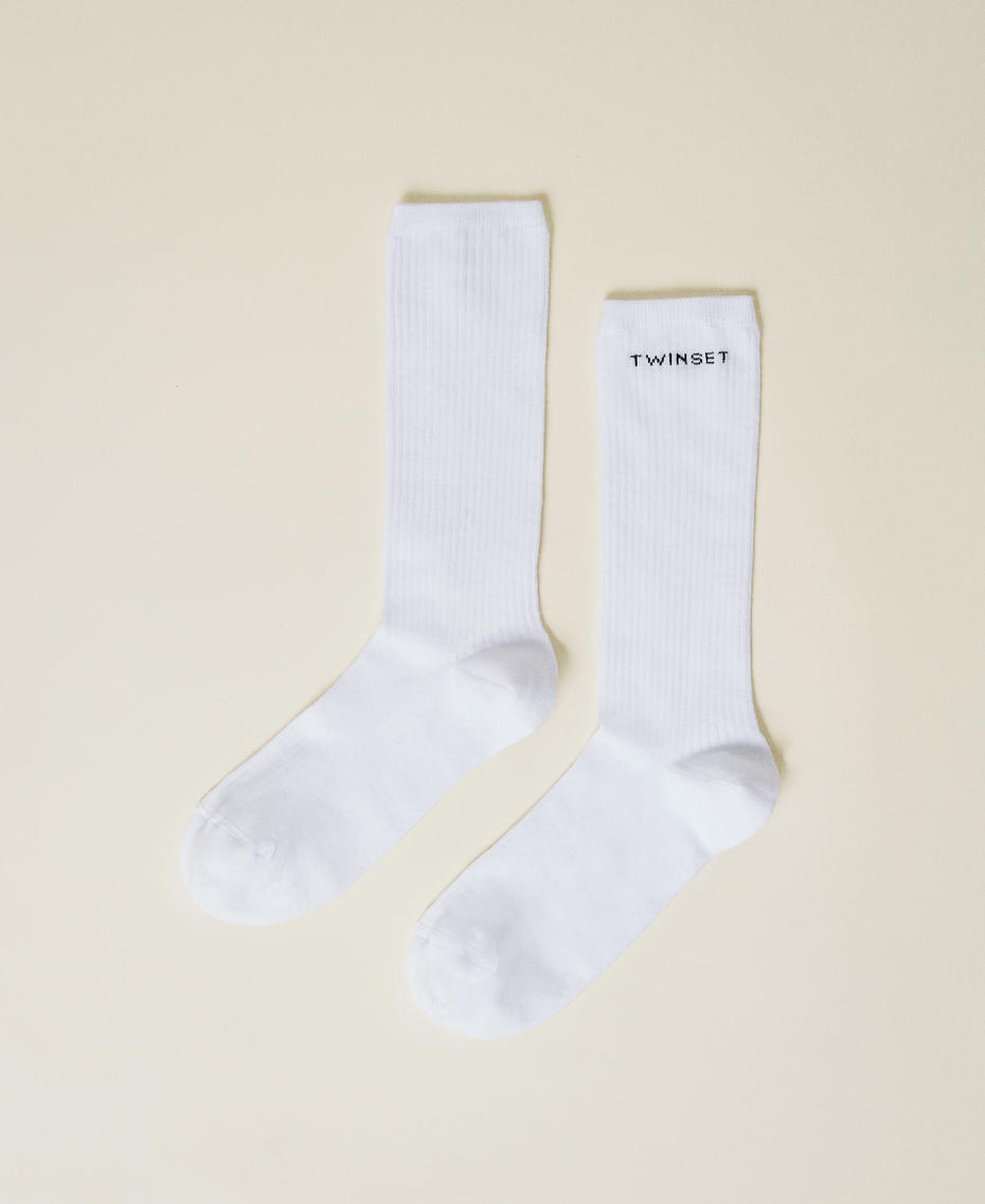 Chaussettes côtelées avec logo
