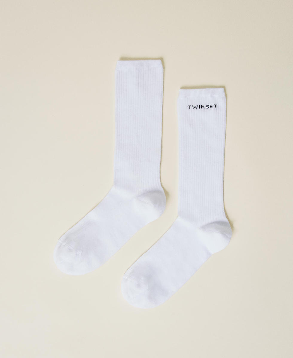 Ribbed socks with logo