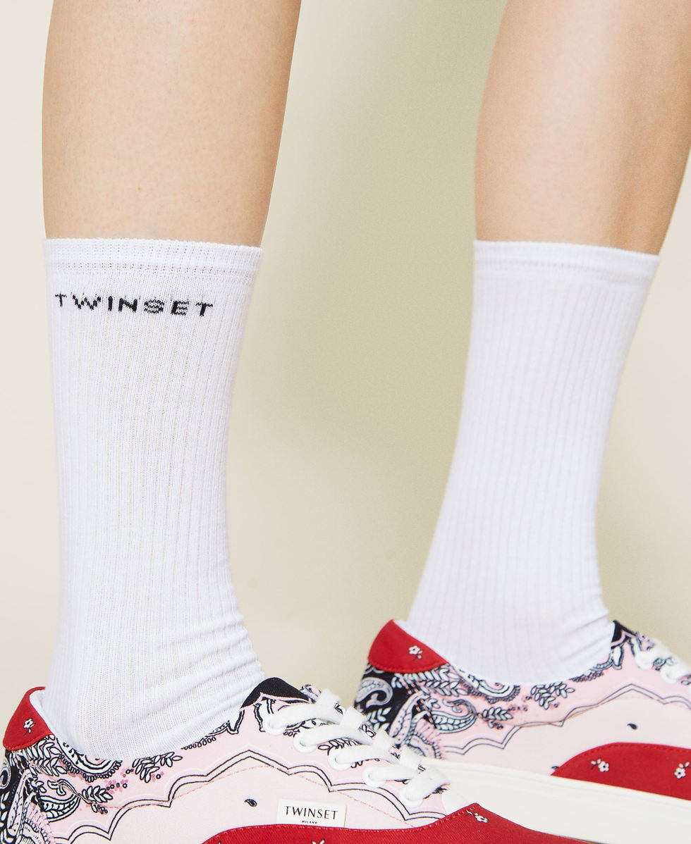 Ribbed socks with logo