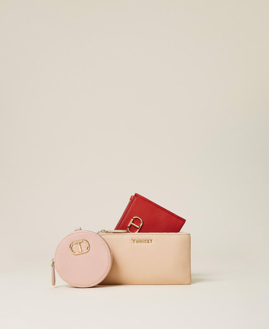 Pochette and coin purse set "Sahara Rose" Pink / "Cuban Sand" Beige Multicolour Woman 221TB7151-01