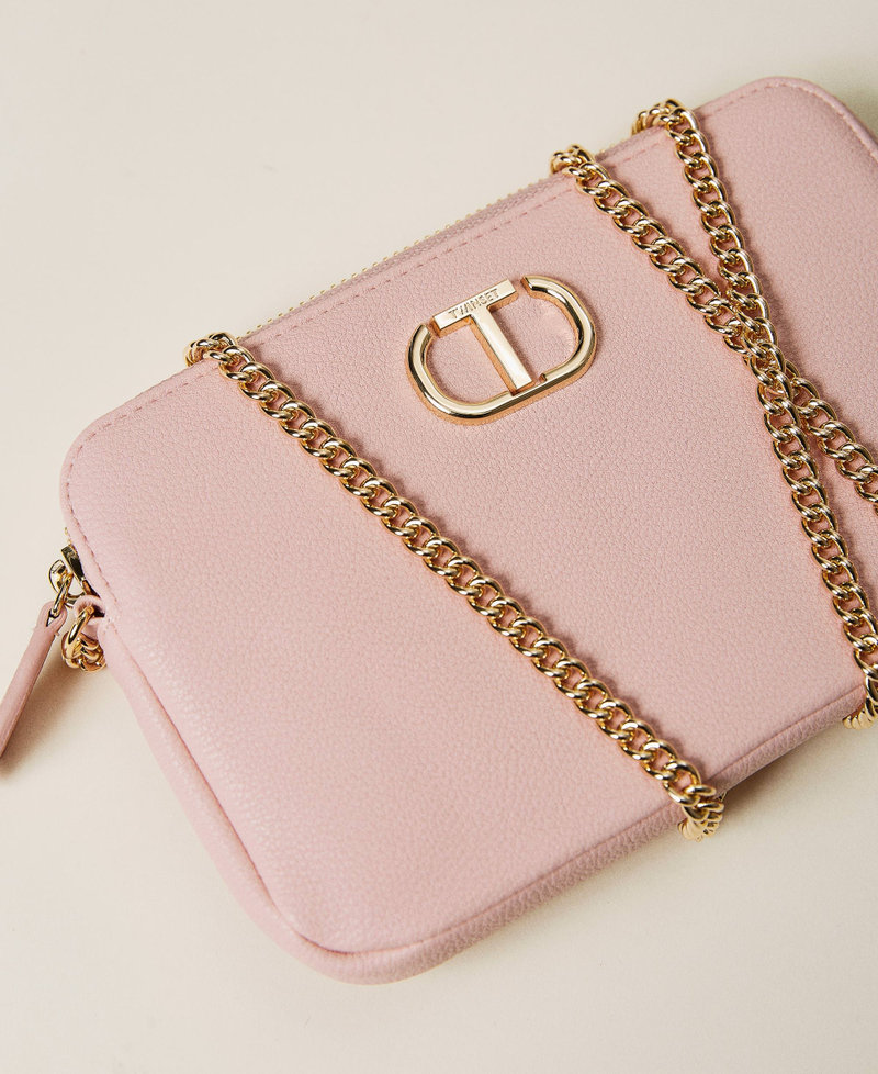 'Lili’ shoulder bag with logo and chain "Sahara Rose” Pink Woman 221TB7154-03