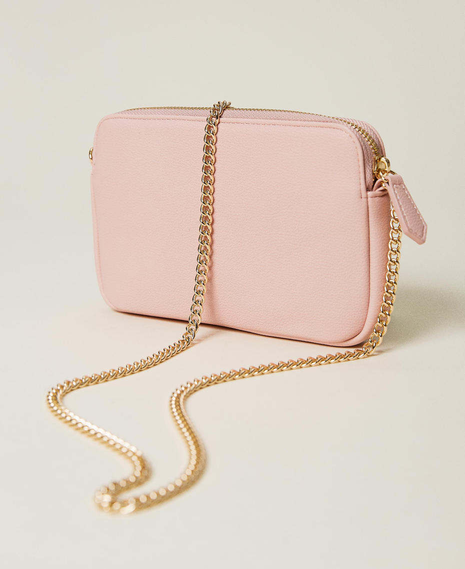 'Lili’ shoulder bag with logo and chain "Sahara Rose” Pink Woman 221TB7154-04