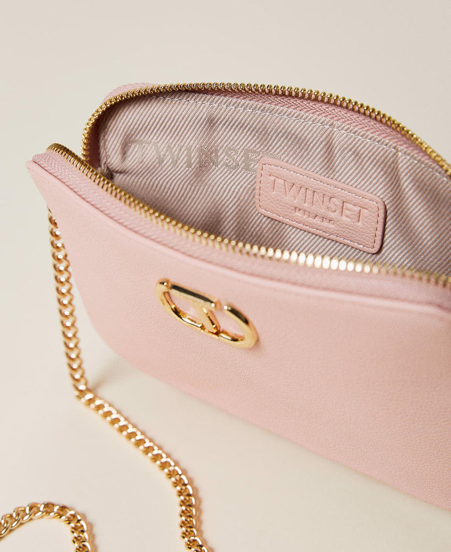 'Lili’ shoulder bag with logo and chain "Sahara Rose” Pink Woman 221TB7154-05