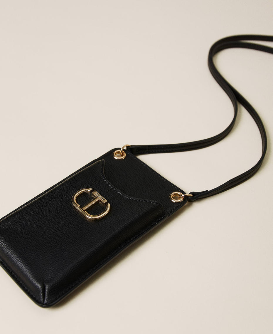 Phone case with logo and shoulder strap