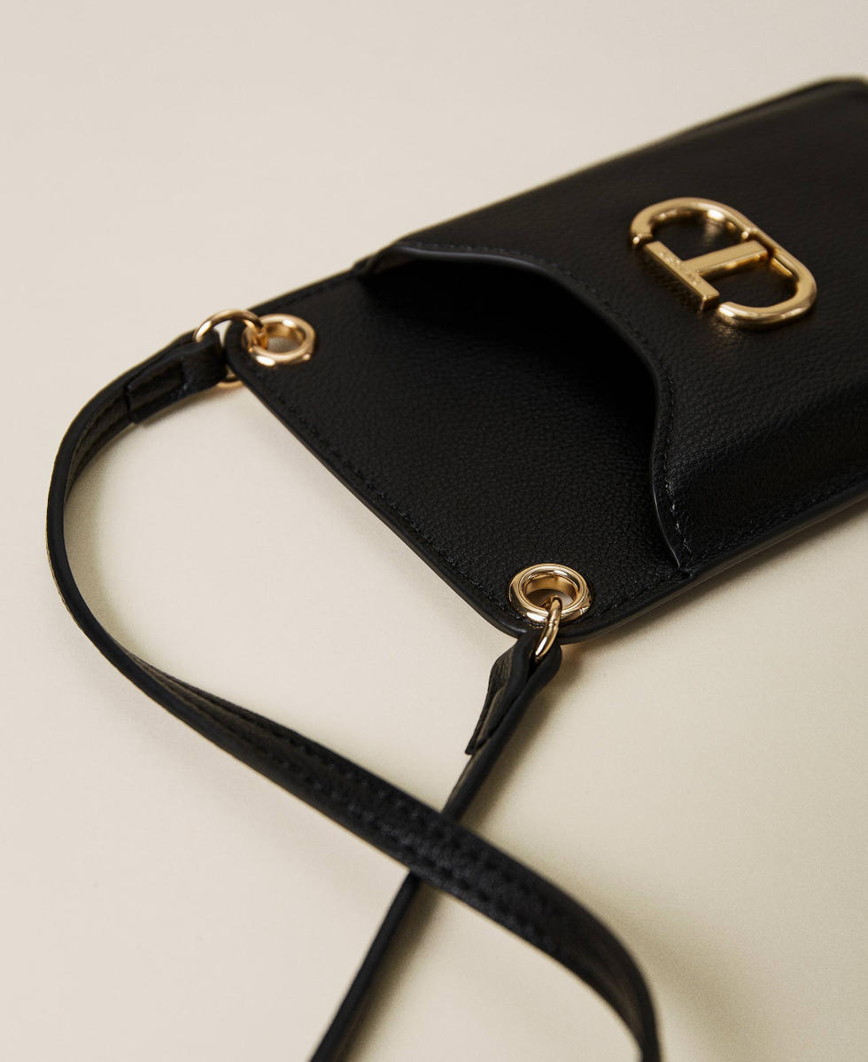 Phone case with logo and shoulder strap