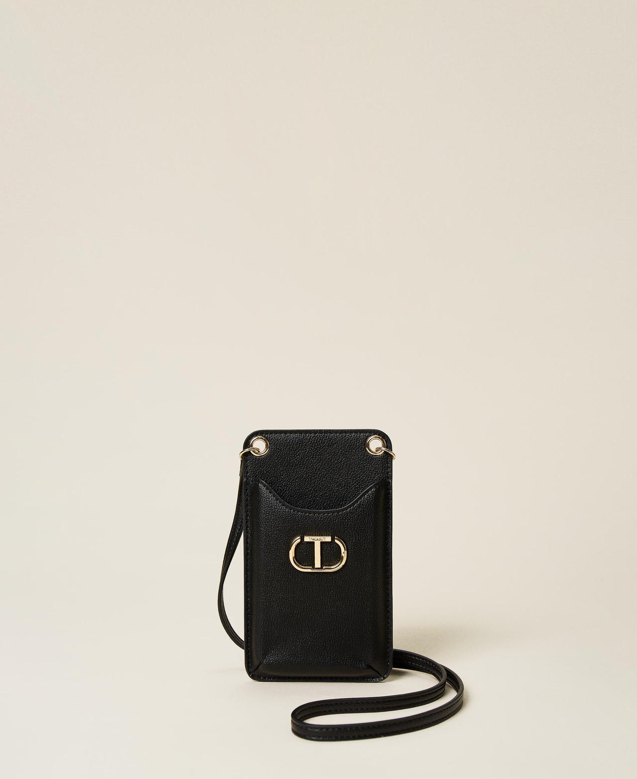 Phone case with logo and shoulder strap