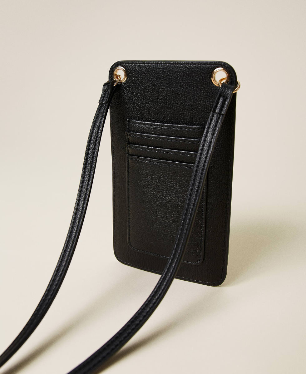 Pochette de téléphone portable à bandoulière avec portefeuille Kaos Icon  noire