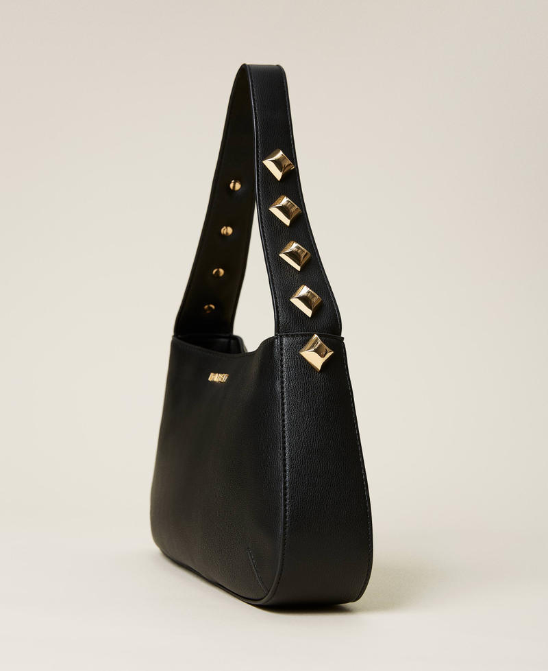 Bolso hobo con tachuelas Mujer, Negro TWINSET Milano