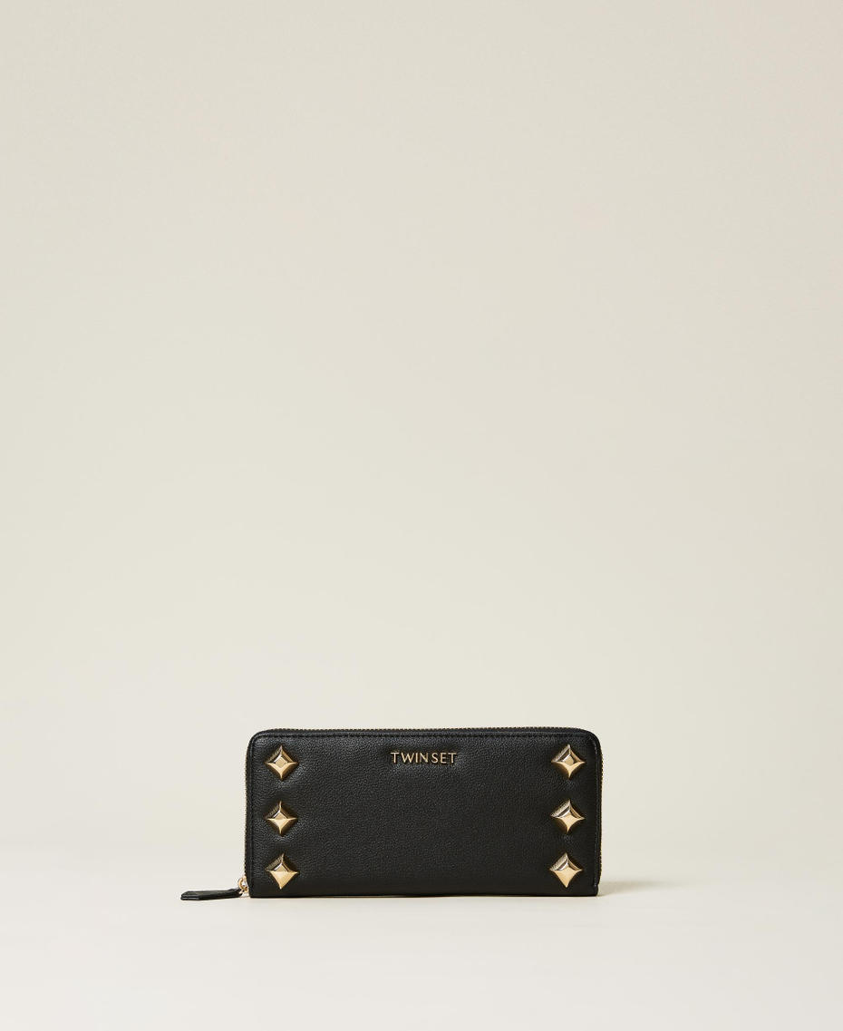 Wallet with studs Black Woman 221TB7166-01