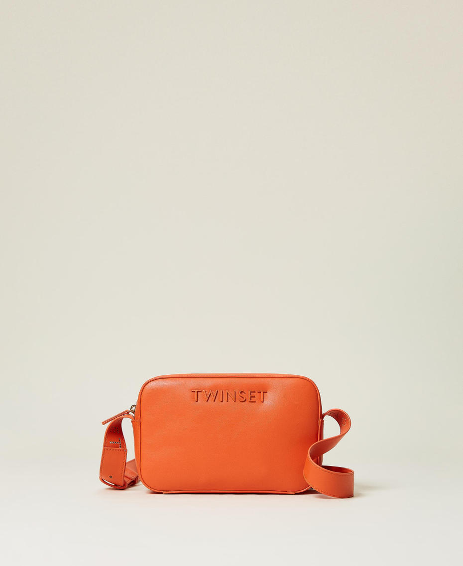Shoulder bag with lasered logo "Exotic Orange" Woman 221TB7194-03