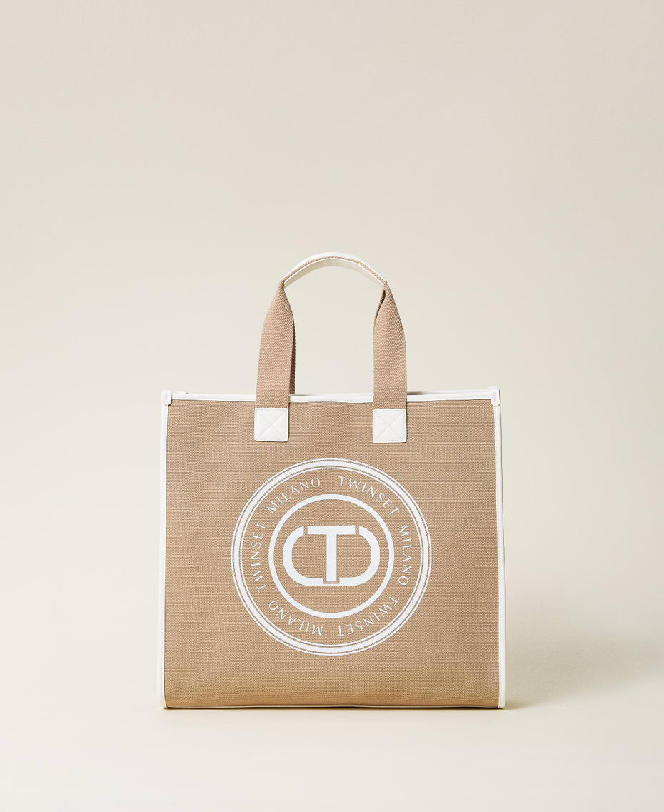 Large 'Aroha’ canvas shopping bag with logo