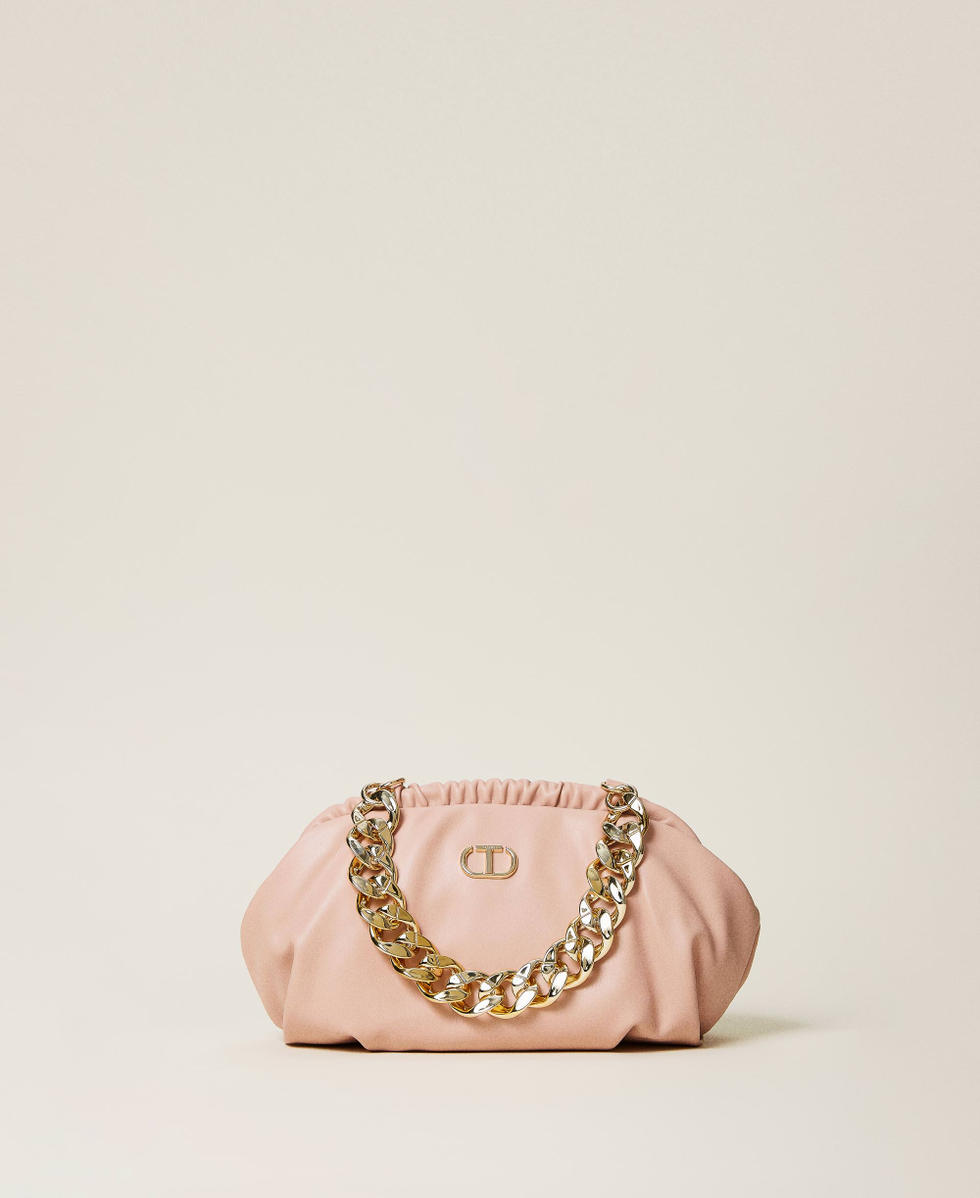Soft clutch with logo Woman, Pink | TWINSET Milano