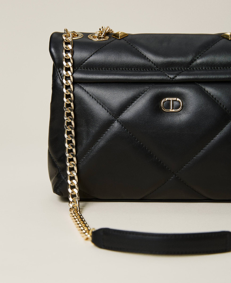 Borsa a tracolla Cara in pelle con borchie Donna Nero TWINSET Milano