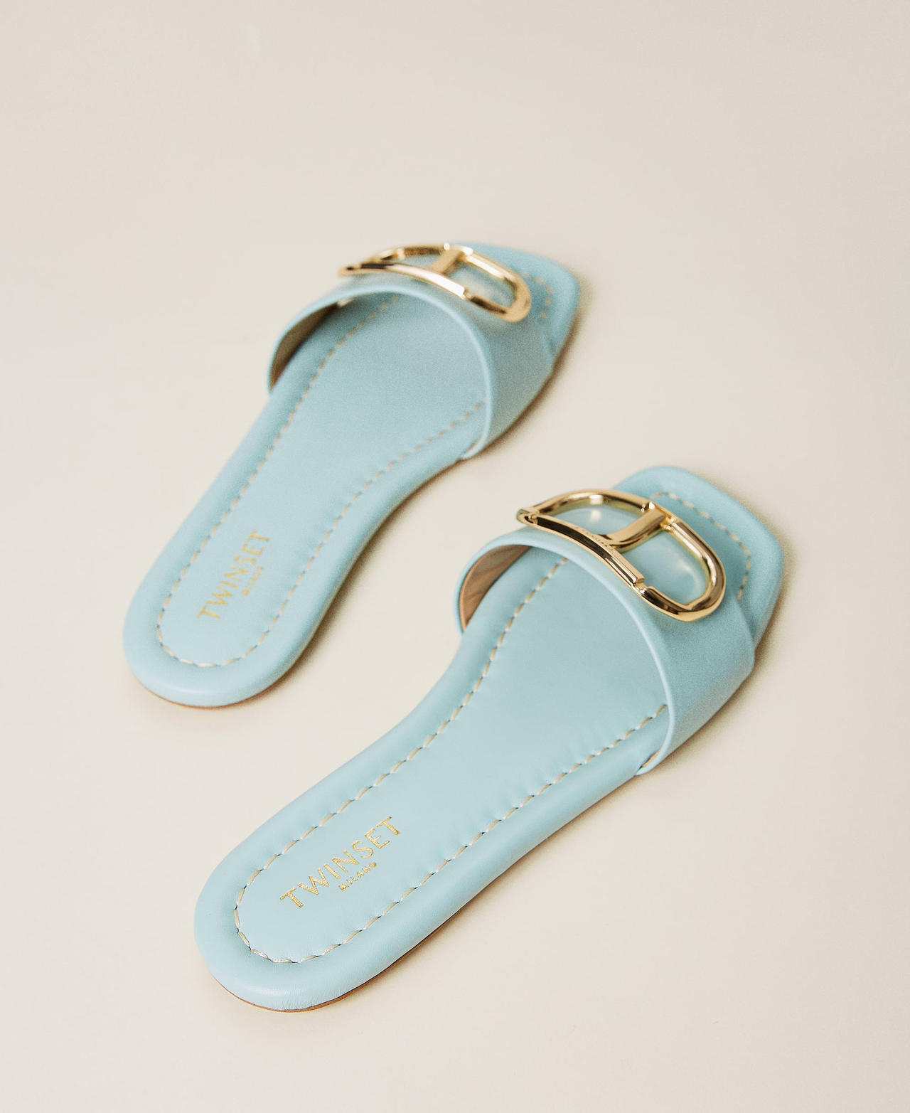 Nappa leather sliders with logo