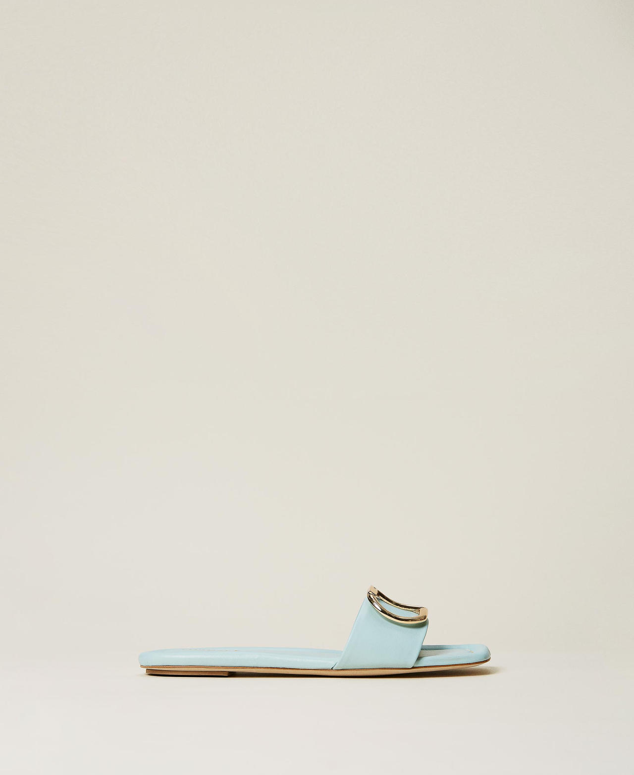 Nappa leather sliders with logo