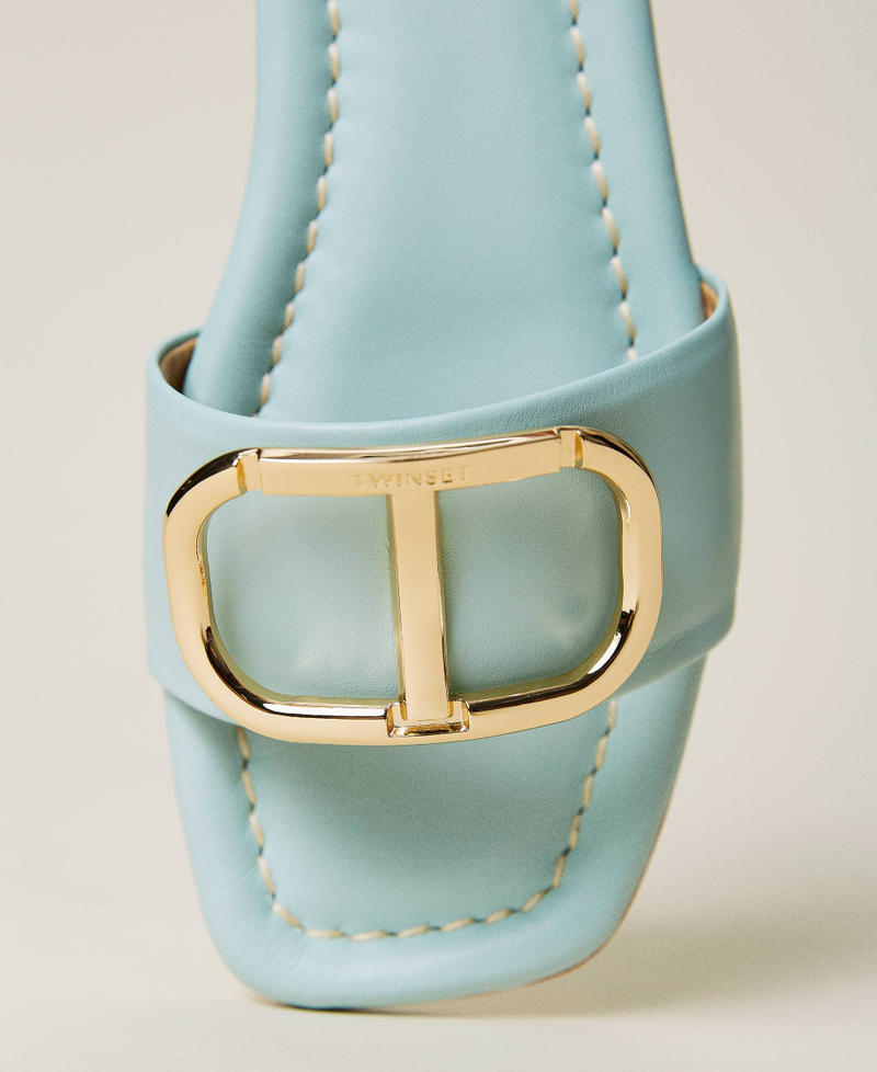 Nappa leather sliders with logo