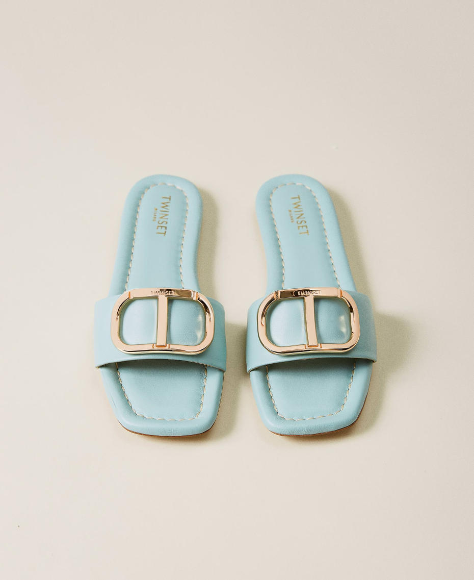 Nappa leather sliders with logo Opaline Woman 221TCP042-05