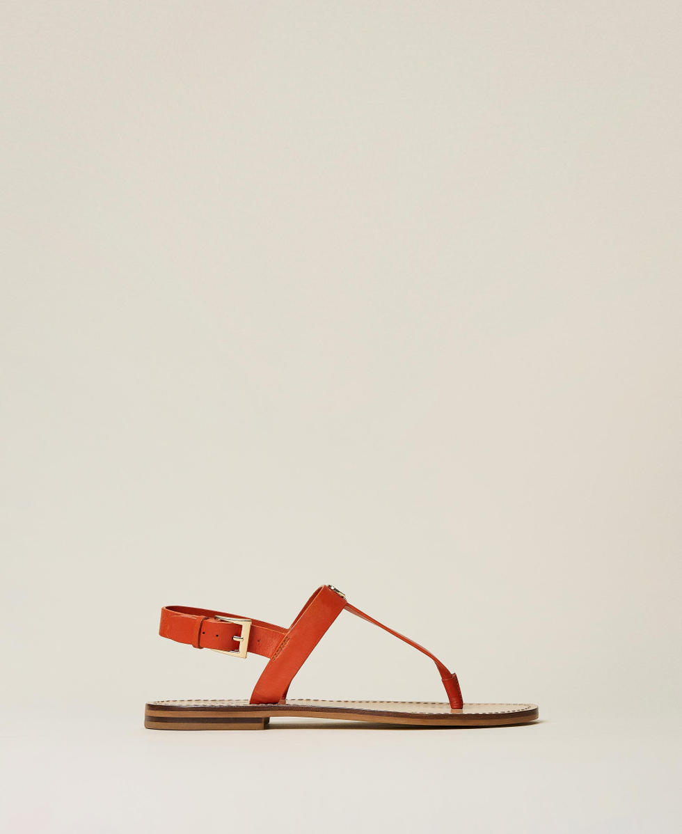 Orange rhinestone sandals sale