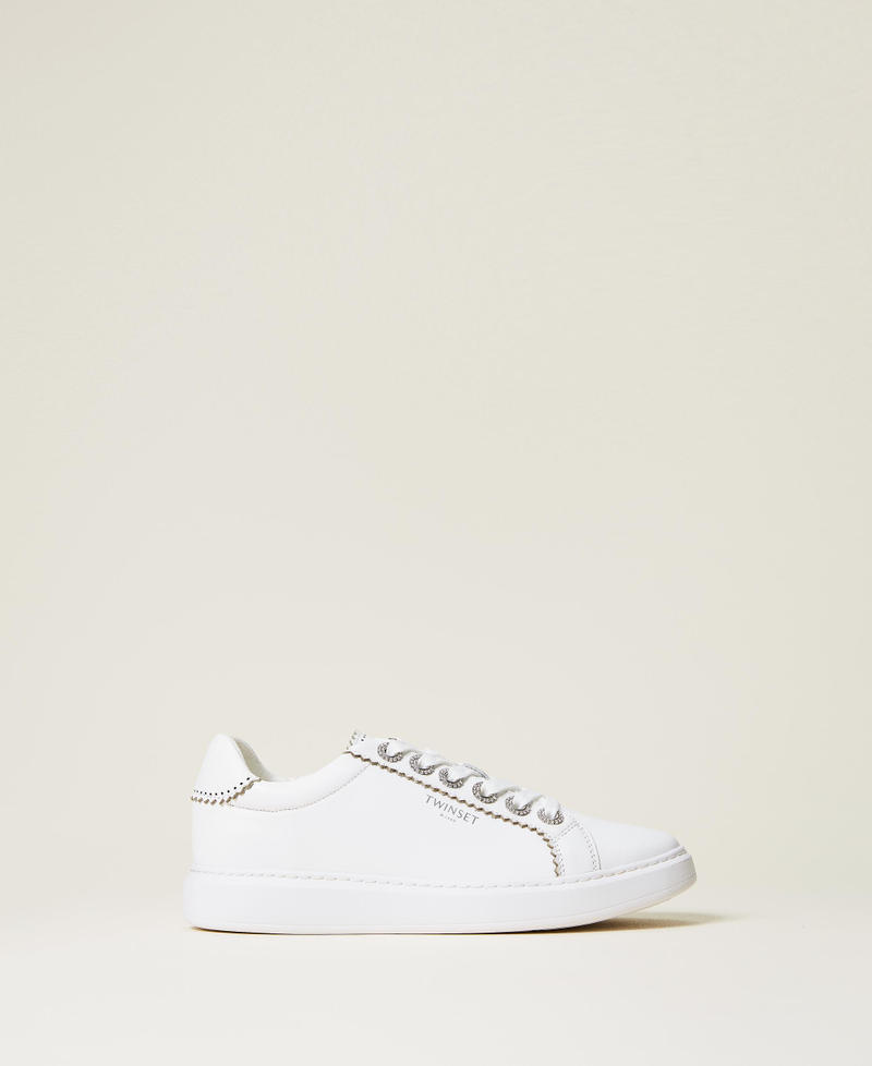 Baskets en cuir avec strass