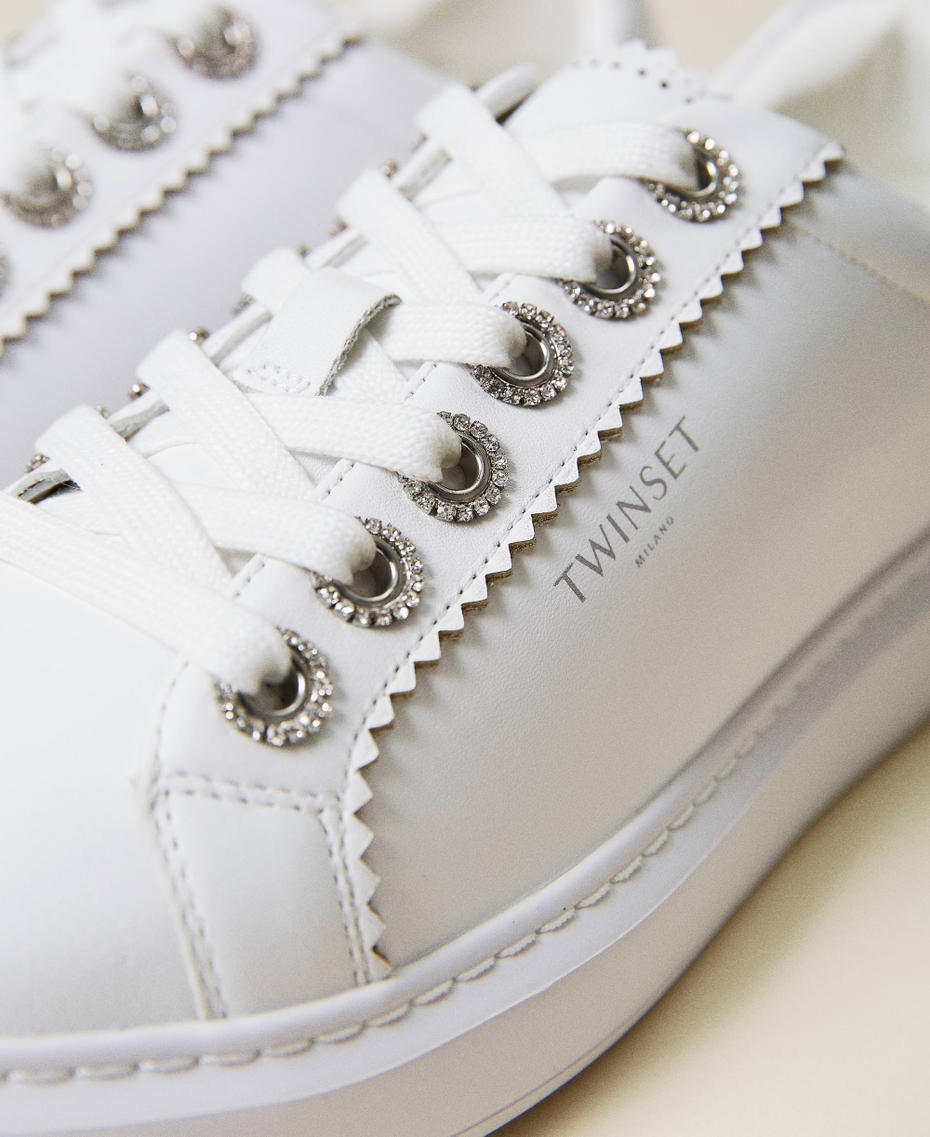 basket blanche strass