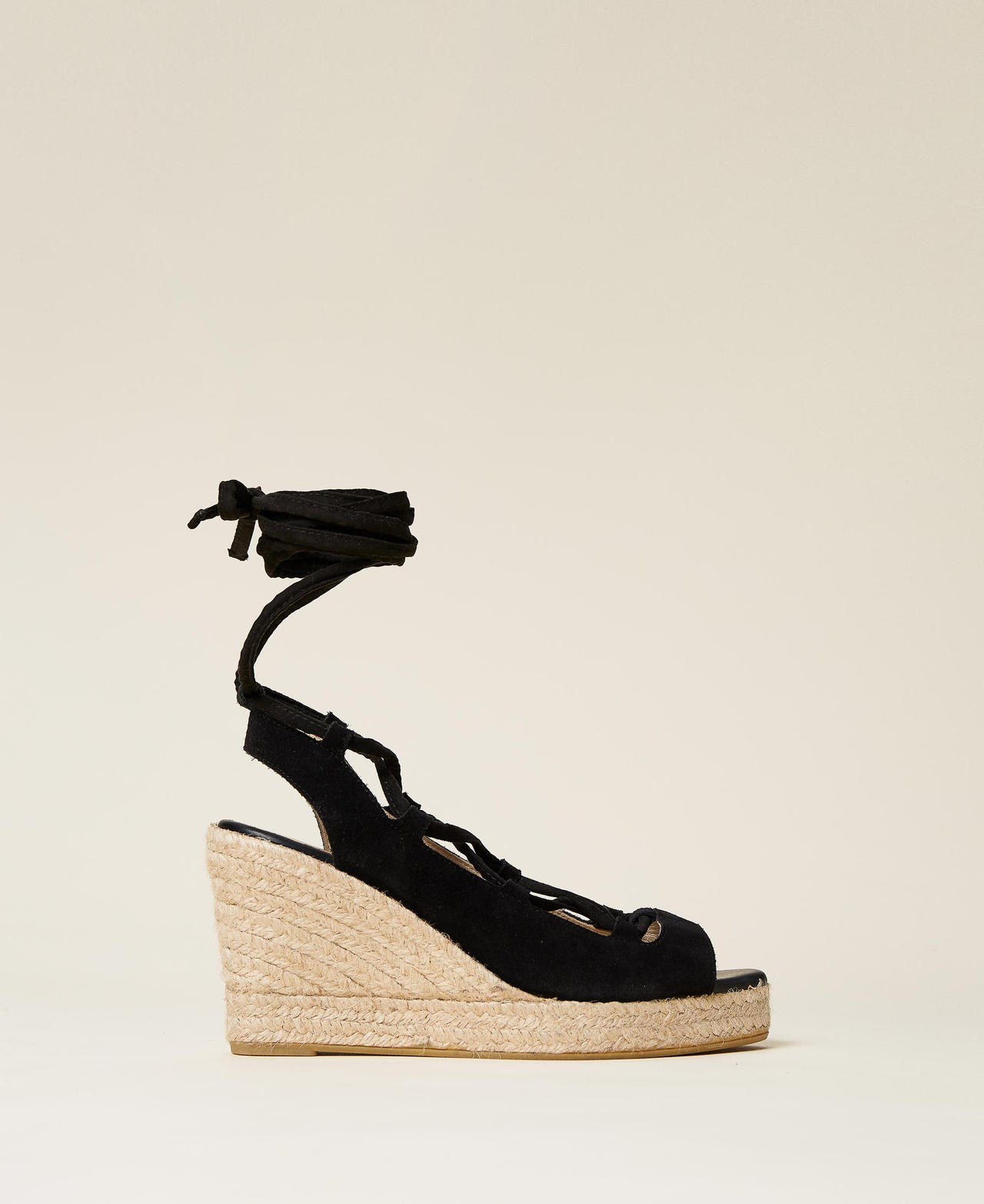 Womens black leather wedge sandals discount