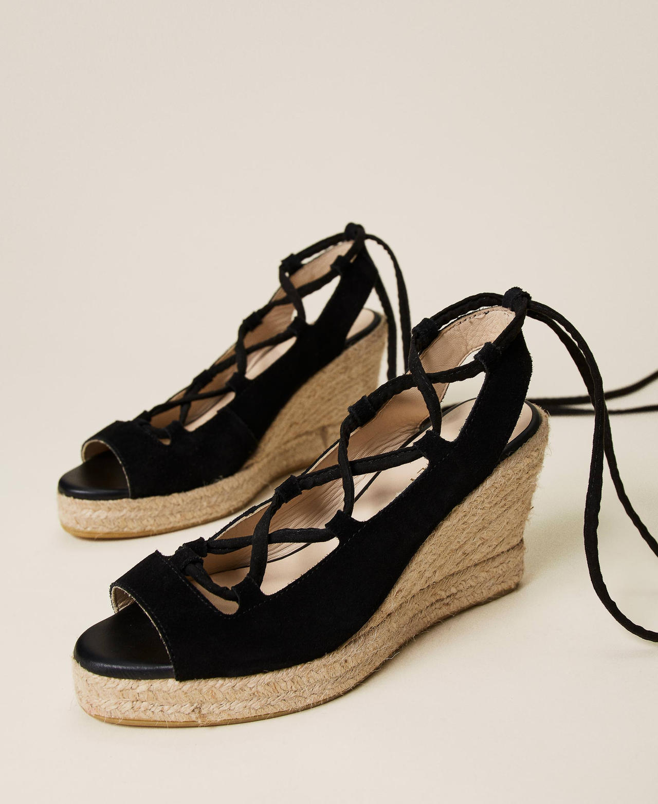 Ladies black leather wedge sandals hotsell