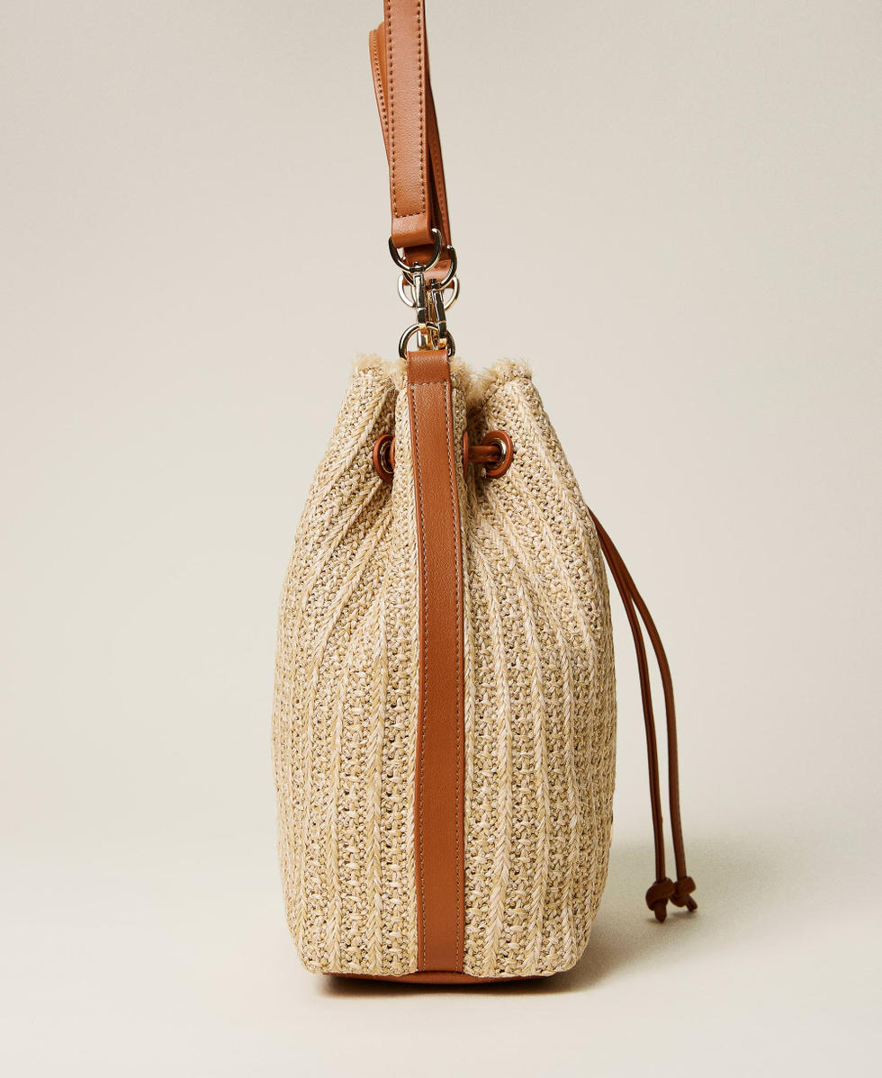 Sac seau raphia sale