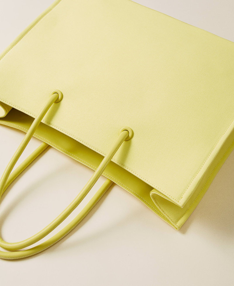 Large 'Maitea’ canvas shopping bag with logo "Celandine” Yellow Woman 221TD8240-03