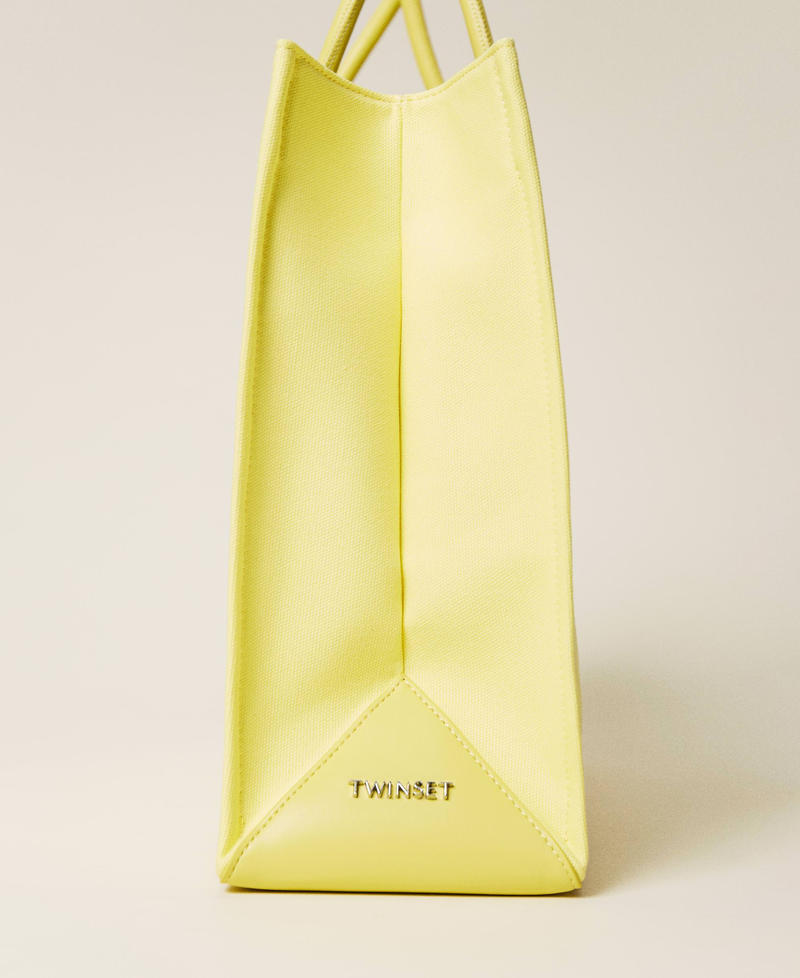 Large 'Maitea’ canvas shopping bag with logo "Celandine” Yellow Woman 221TD8240-04