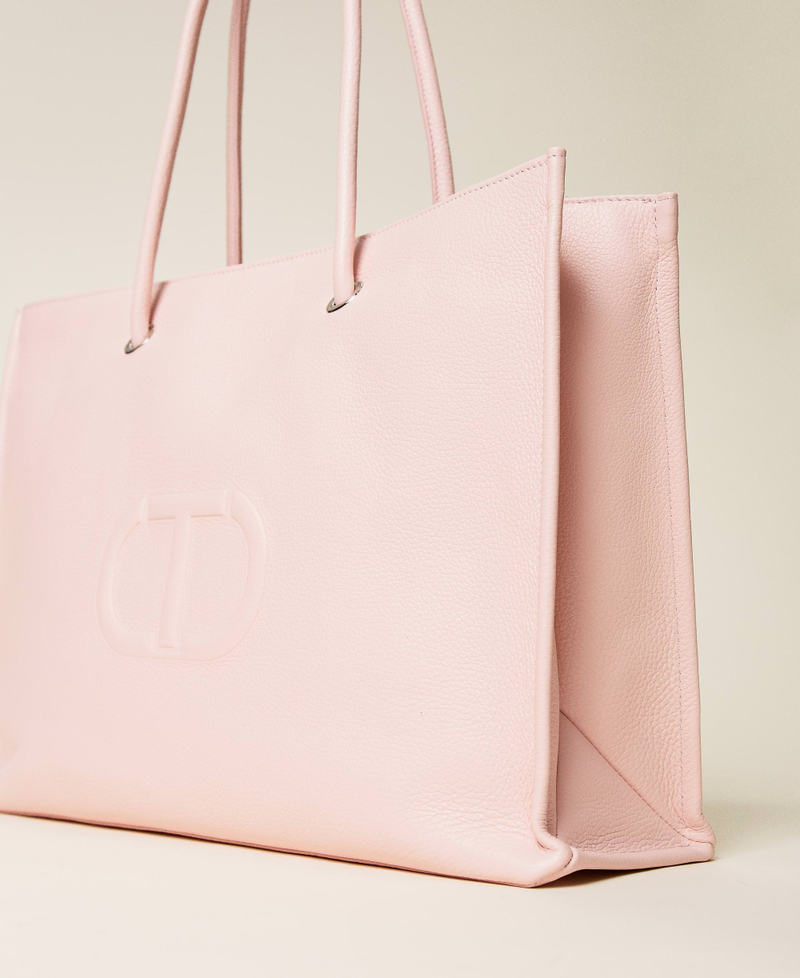 Bolso shopper «Bella» de piel con logotipo Light Pink Mujer 221TD8250-02