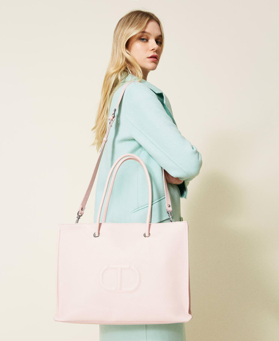 Кожаная сумка-шоппер Bella с логотипом Легкий Розовый женщина 221TD8250-0S