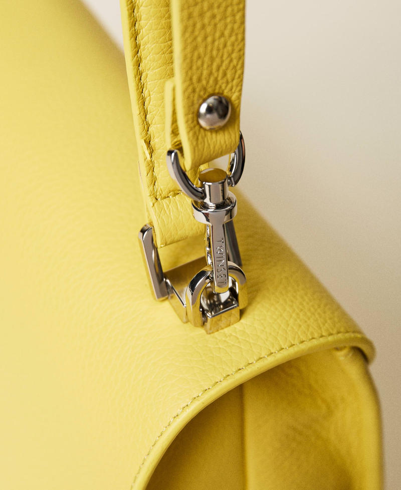 Top handle leather bag with logo "Celandine” Yellow Woman 221TD8252-05