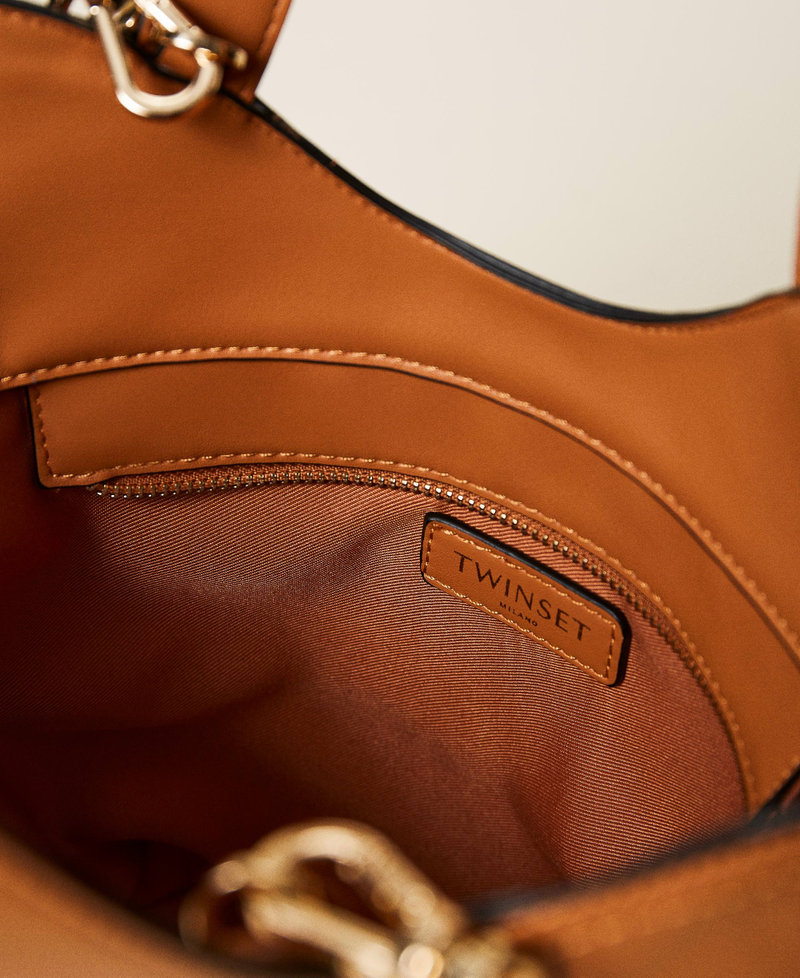 Bolso tipo saco con logotipo Cuero Mujer 221TD8270-05