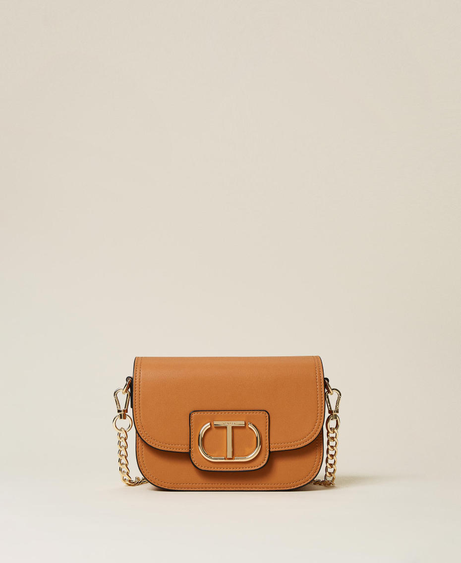 Small 'Awhi’ shoulder bag with logo Leather Brown Woman 221TD8273-01