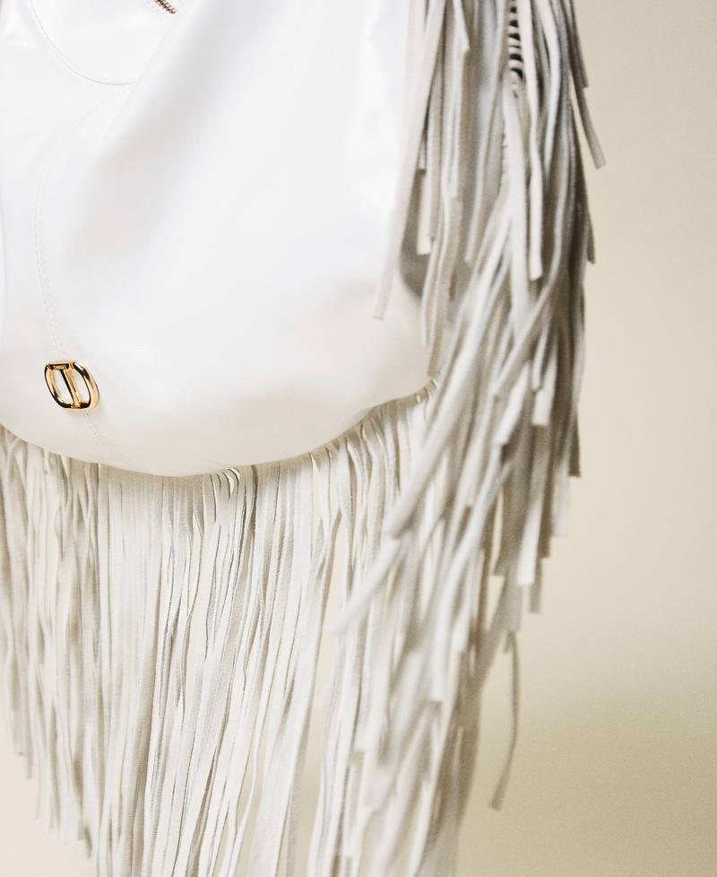 'Agápi’ leather hobo bag with fringes Lily Woman 221TD8300-05