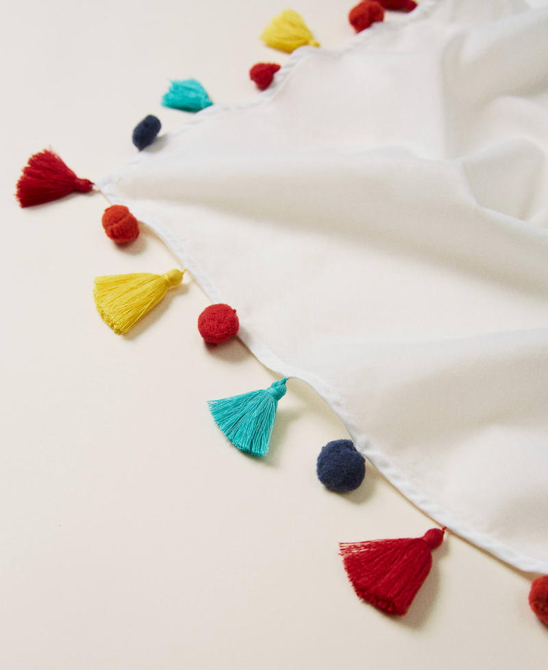 Kefiah with multicolour pompom