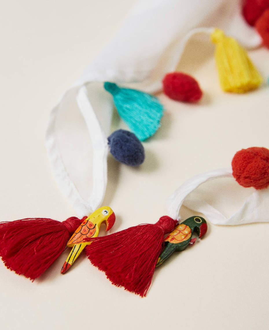 Kefiah with multicolour pompom