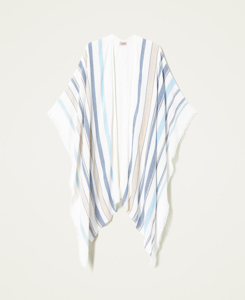Jacquard stripe poncho