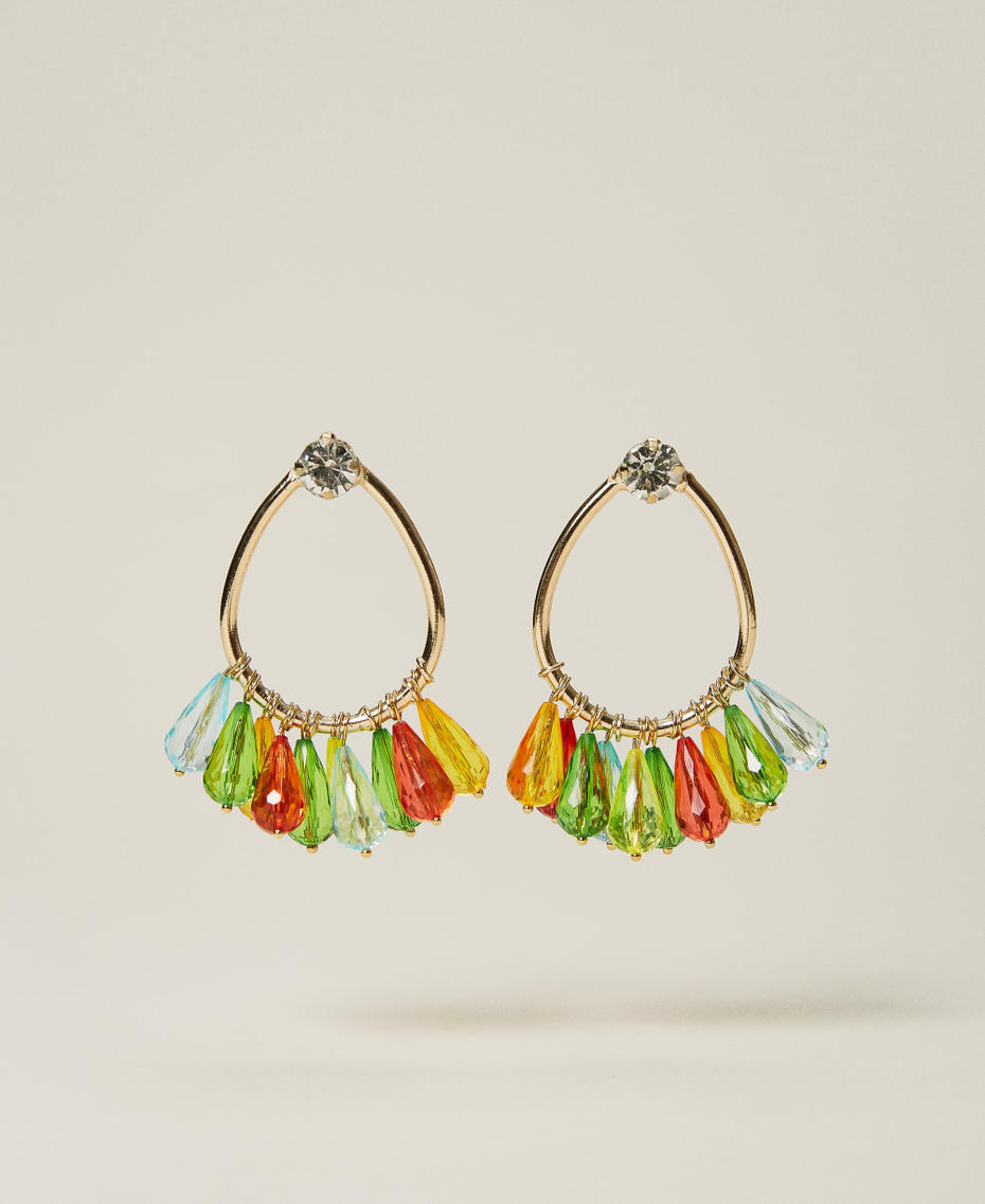 Earrings with multicoloured pendants Gold Multicolour Woman 221TO5064-01