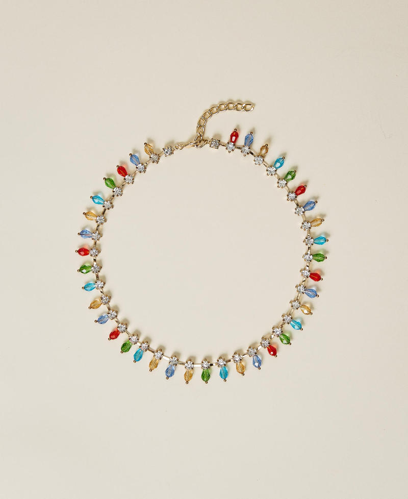 Necklace with multicoloured pendants