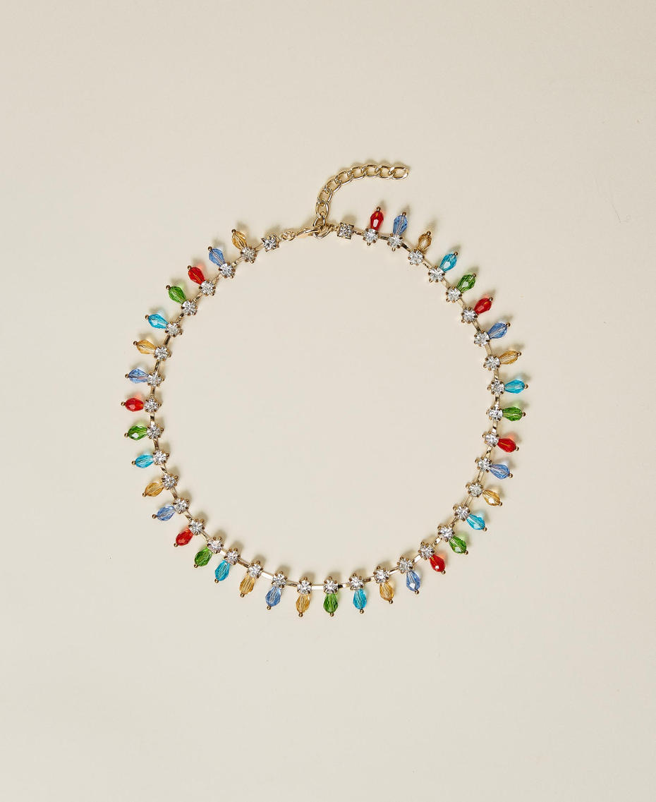 Necklace with multicoloured pendants
